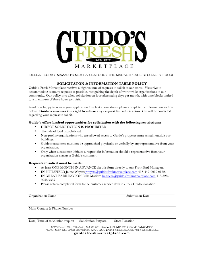 guidos solicitation policy